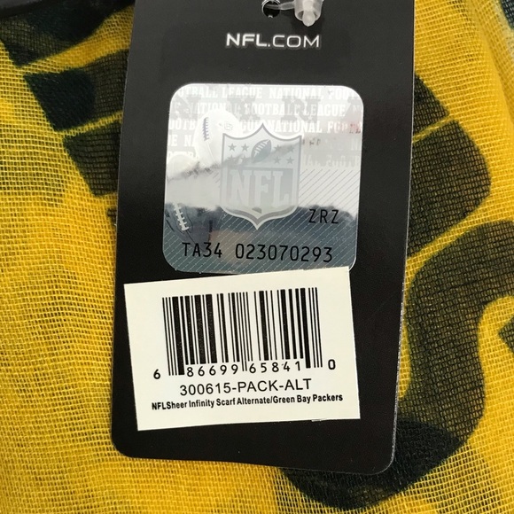 NWT Green Bay Packers Infinity Scarf, Green or Gold - Picture 5 of 10